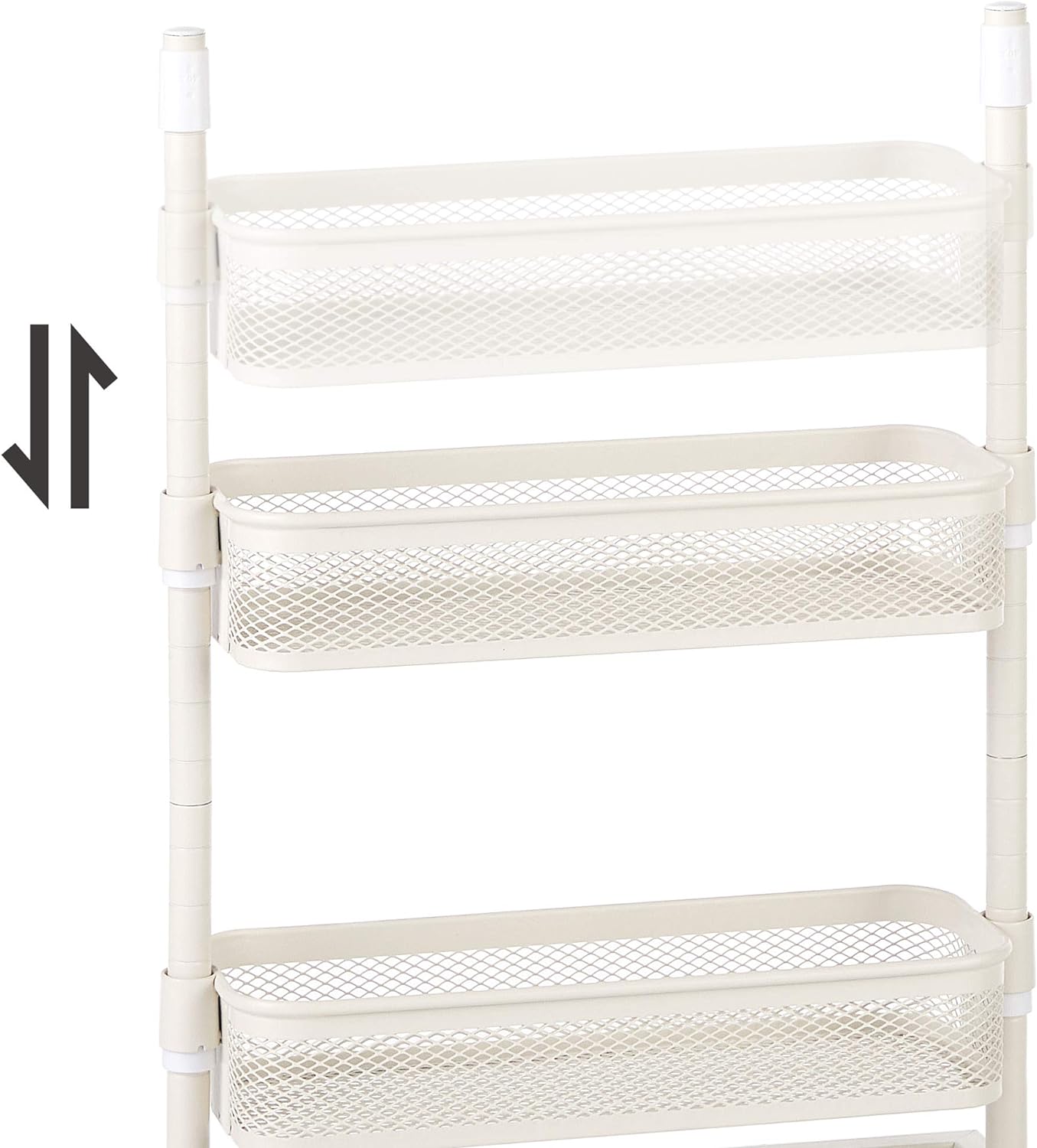 White Narrow Metal Storage Cart With Wheels