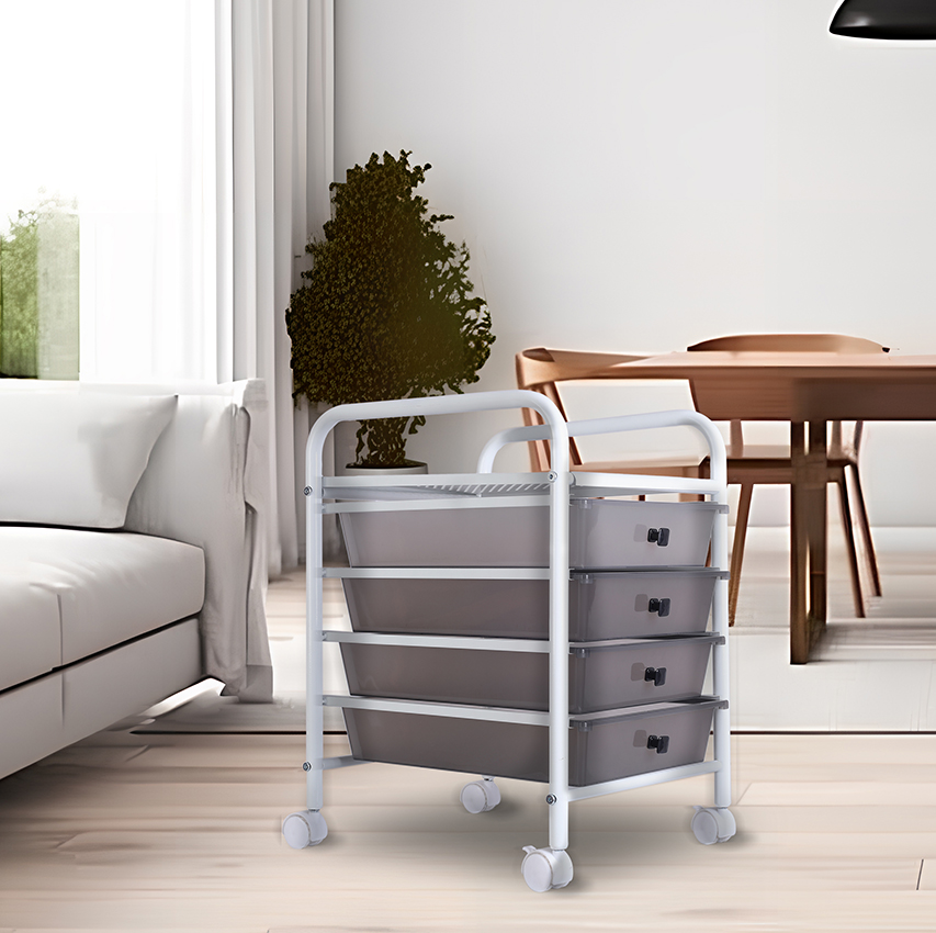 Under The Table Rolling Storage Cart With Drawers