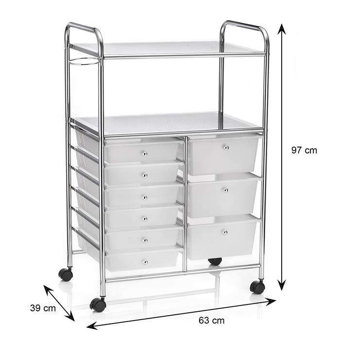 Multifunctional Drawers Rolling Storage Cart Rack