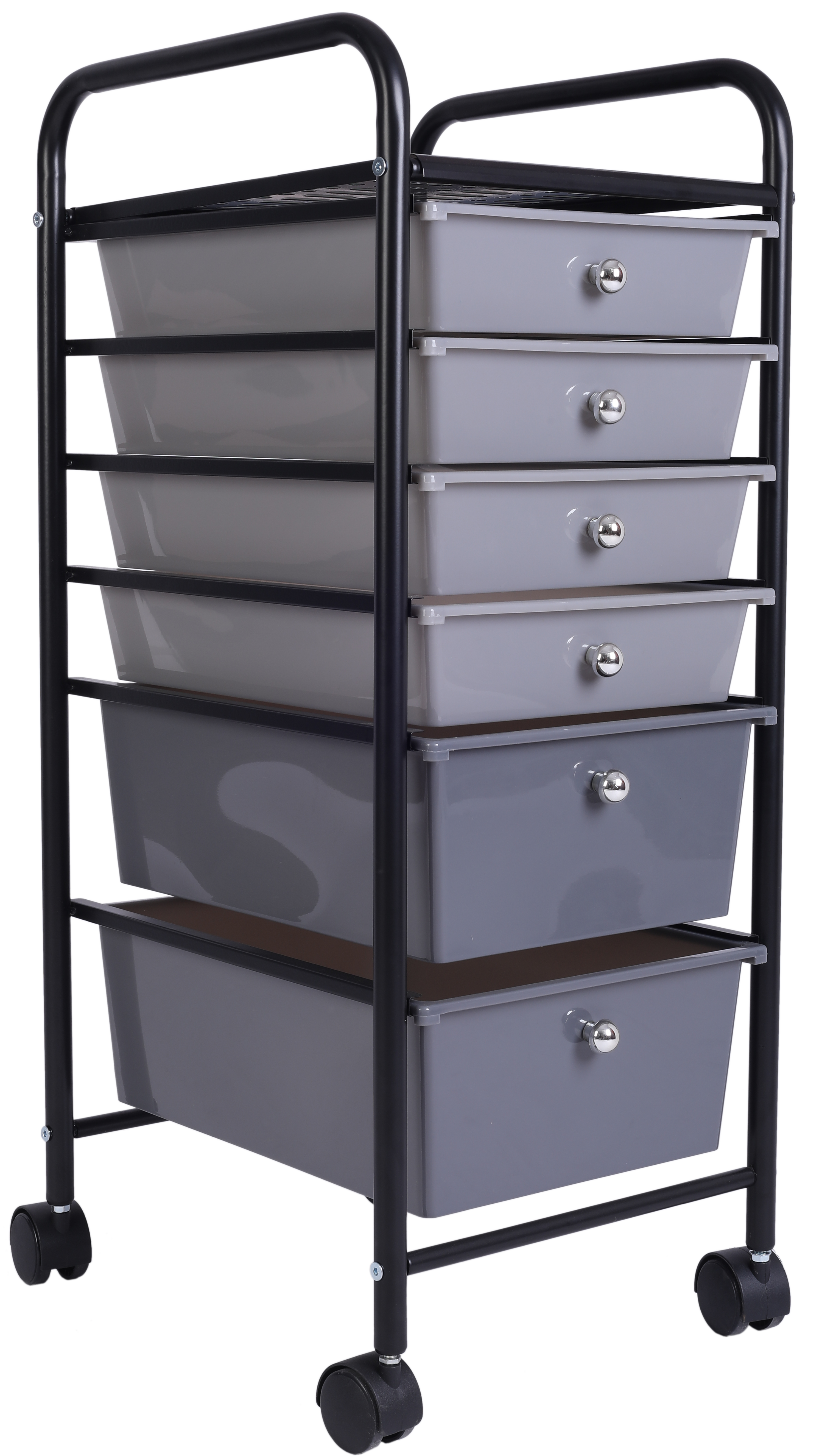 6 Drawer Gradient Gray Rolling Storage Cart
