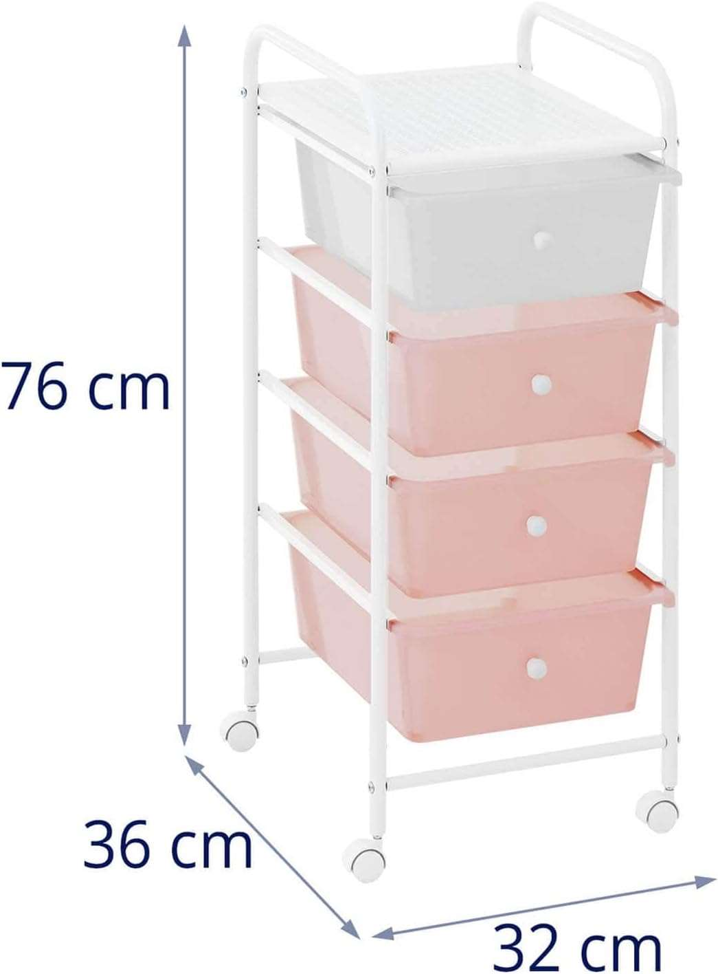 4 Drawer Rolling Storage Cart With Wheels