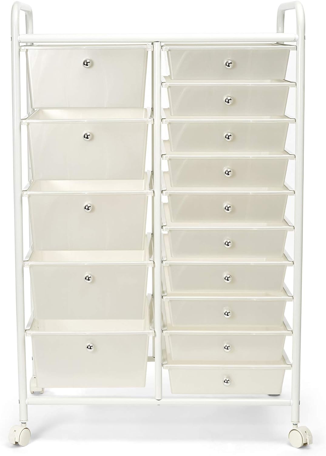 15 Drawer Rolling Cart With Lockable Wheels