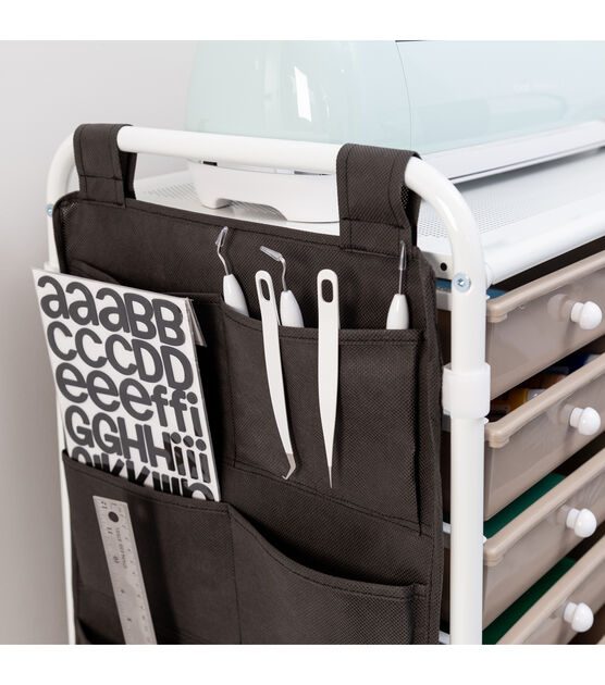 12 Drawer Metal Rolling Storage Cart With Side Pockets