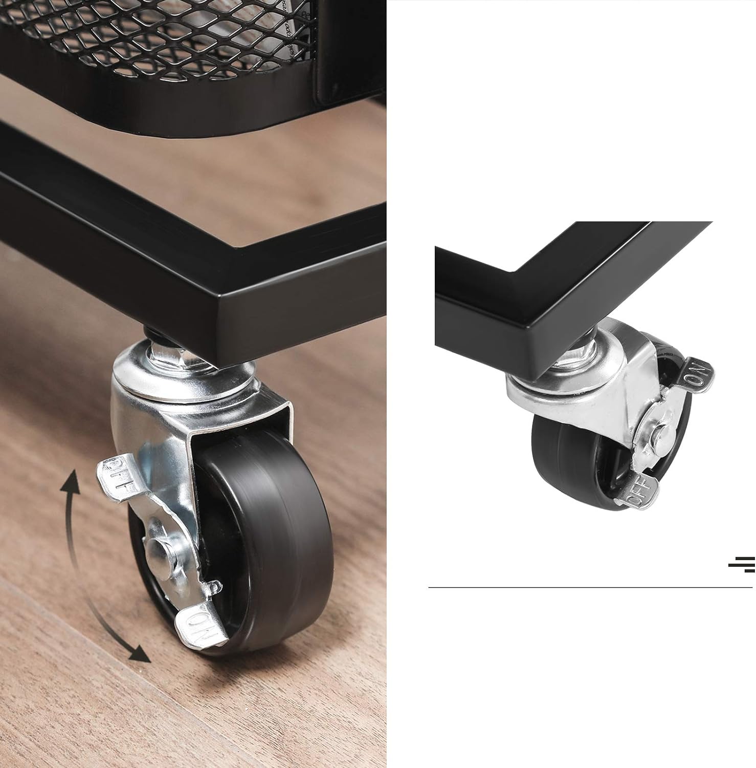 4 Tier Slim Metal Slide Out Storage Trolley