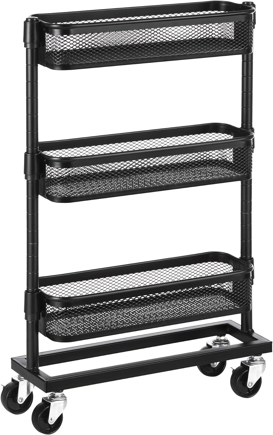 3 tier metal rolling utility cart