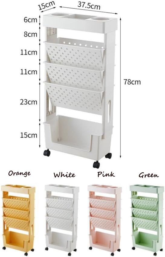 Multifunctional Movable Storage Book Shelves
