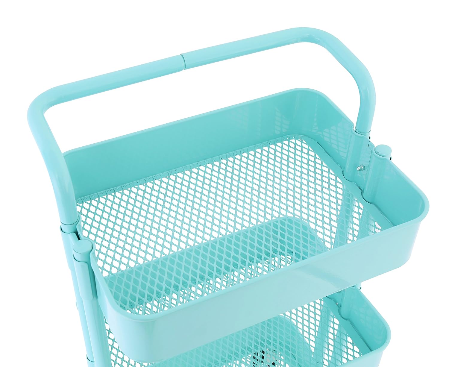 3 Tier Metal Mesh Storage Shelf Rolling Utility Cart