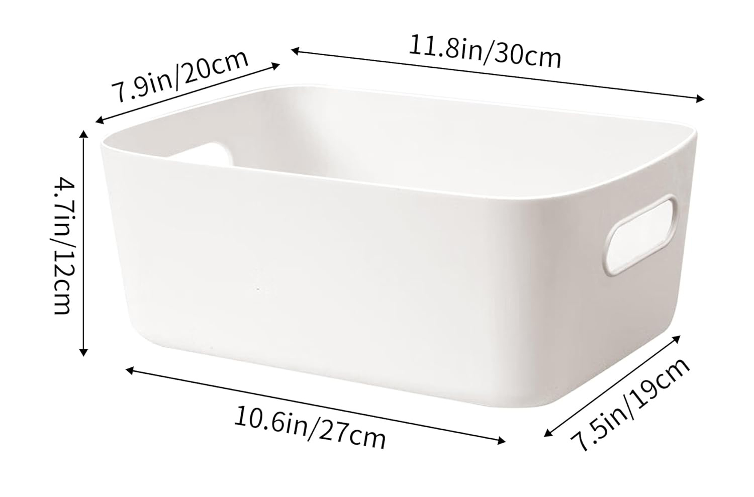 Home Tidy Open Storage Bins Vanity Organizer Box
