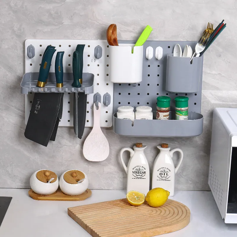 Modern Kitchen Wall Storage Pegboard Organizer