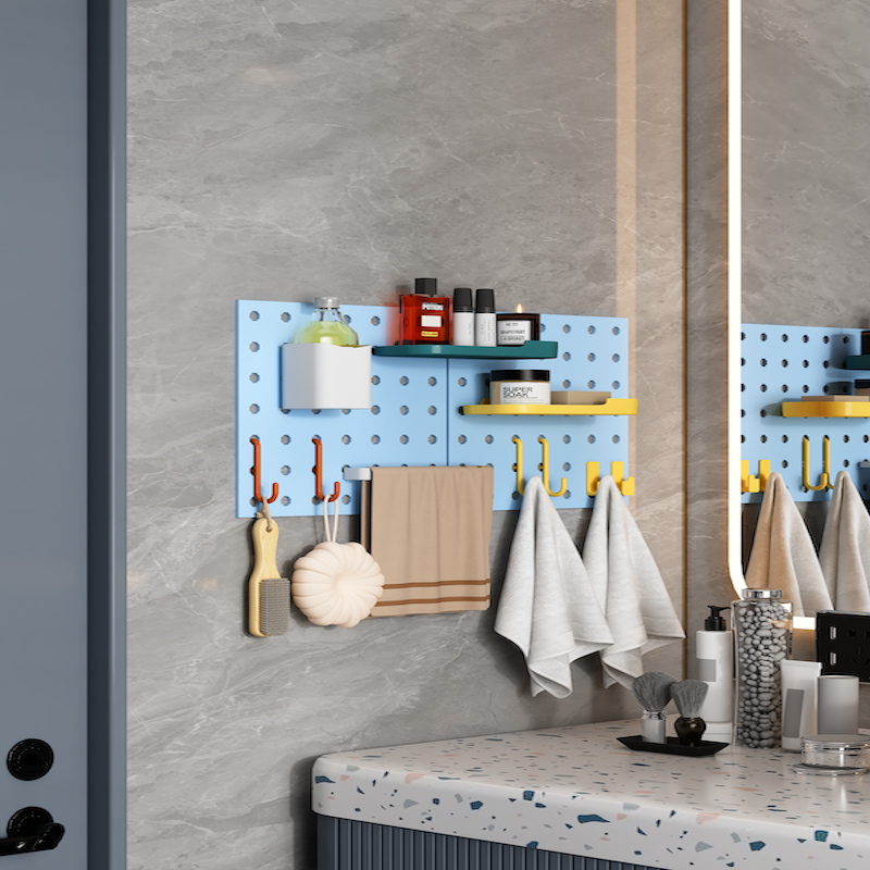Pegboard Wall Organizer Panels For Bathroom