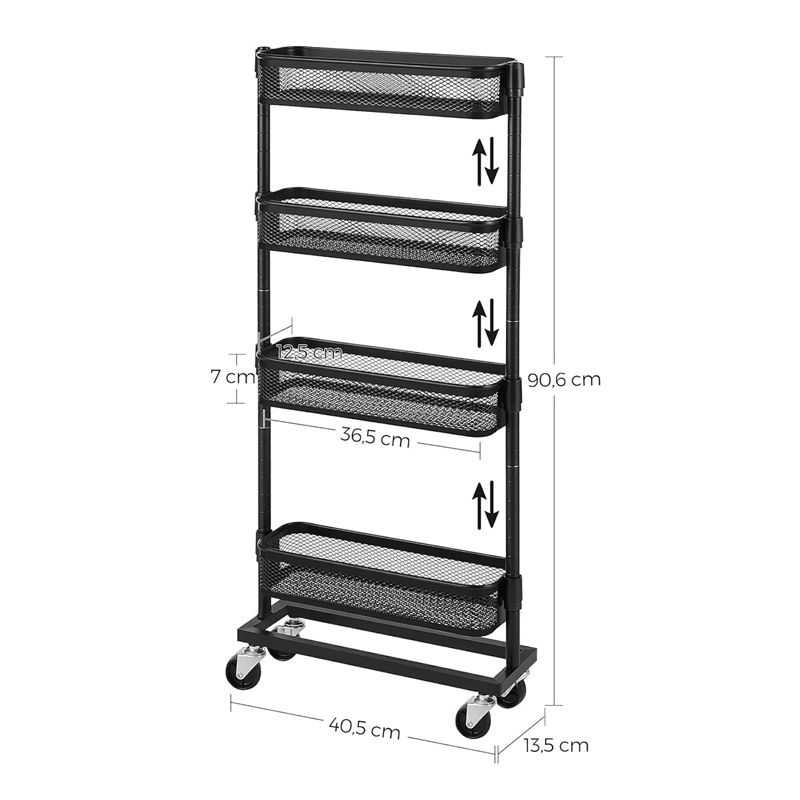 narrow storage trolley