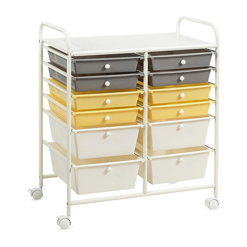 12 Drawer Utility Rolling Storage Trolley
