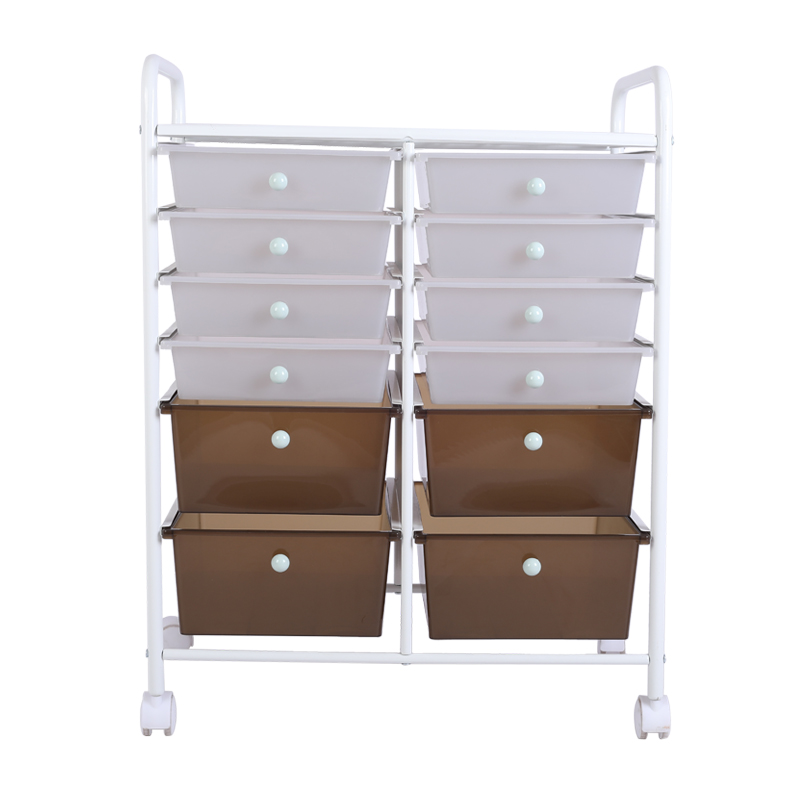 12 Drawer Utility Rolling Storage Trolley