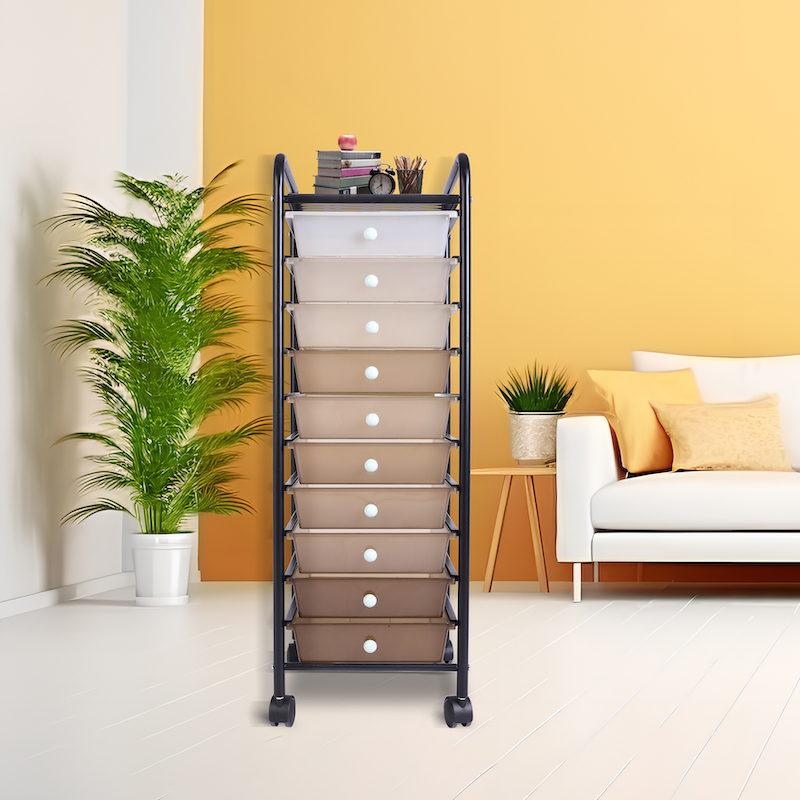 10 Drawer Organizer Utility Rolling Cart