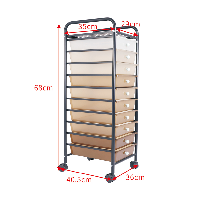10 Drawer Organizer Utility Rolling Cart