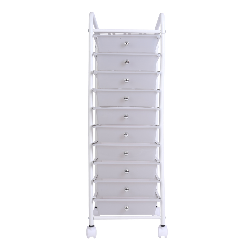 10 Drawer Modern Portable Rolling Storage Cart