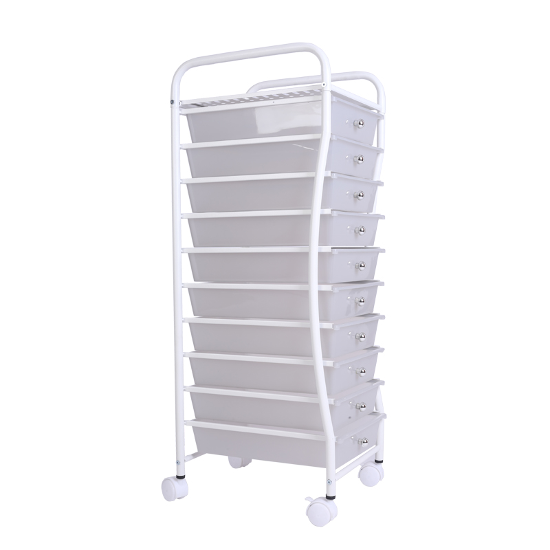 10 Drawer Modern Portable Rolling Storage Cart