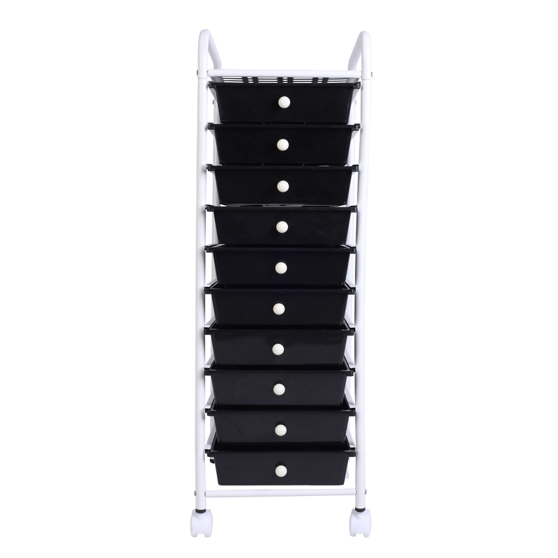 10 Drawer Modern Portable Rolling Storage Cart