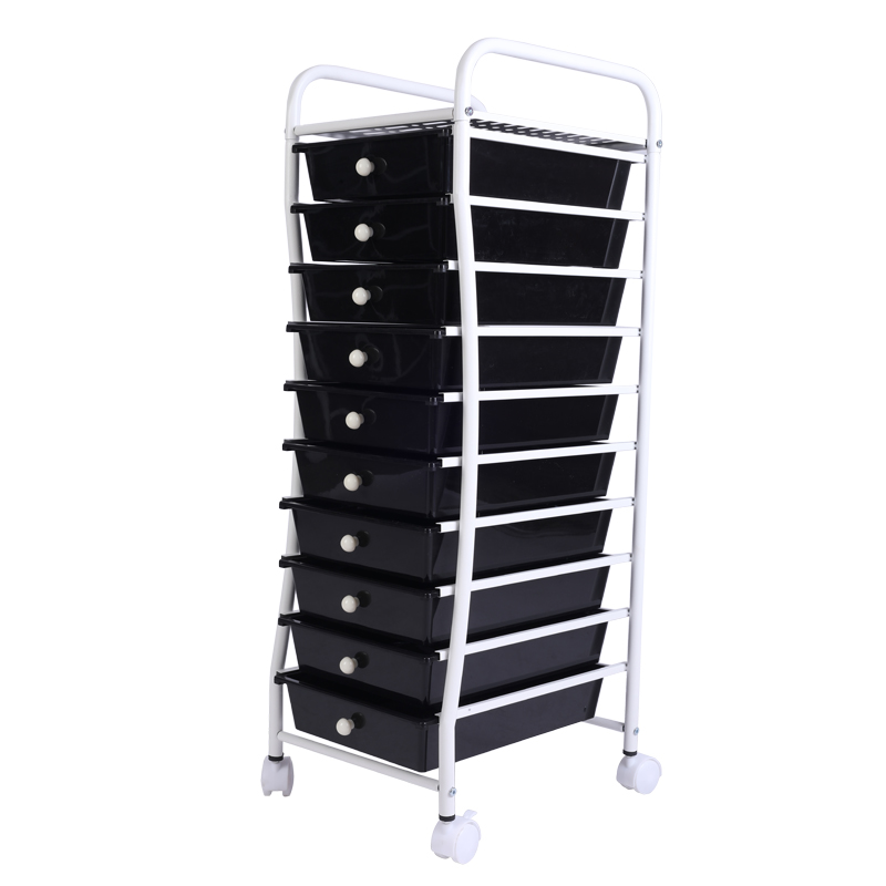 10 Drawer Modern Portable Rolling Storage Cart