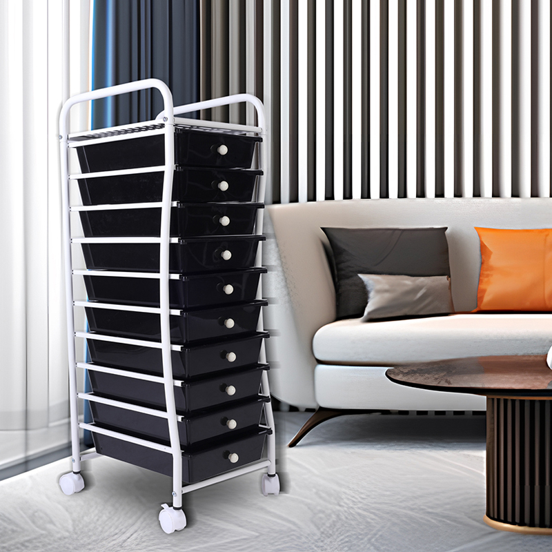 10 Drawer Modern Portable Rolling Storage Cart