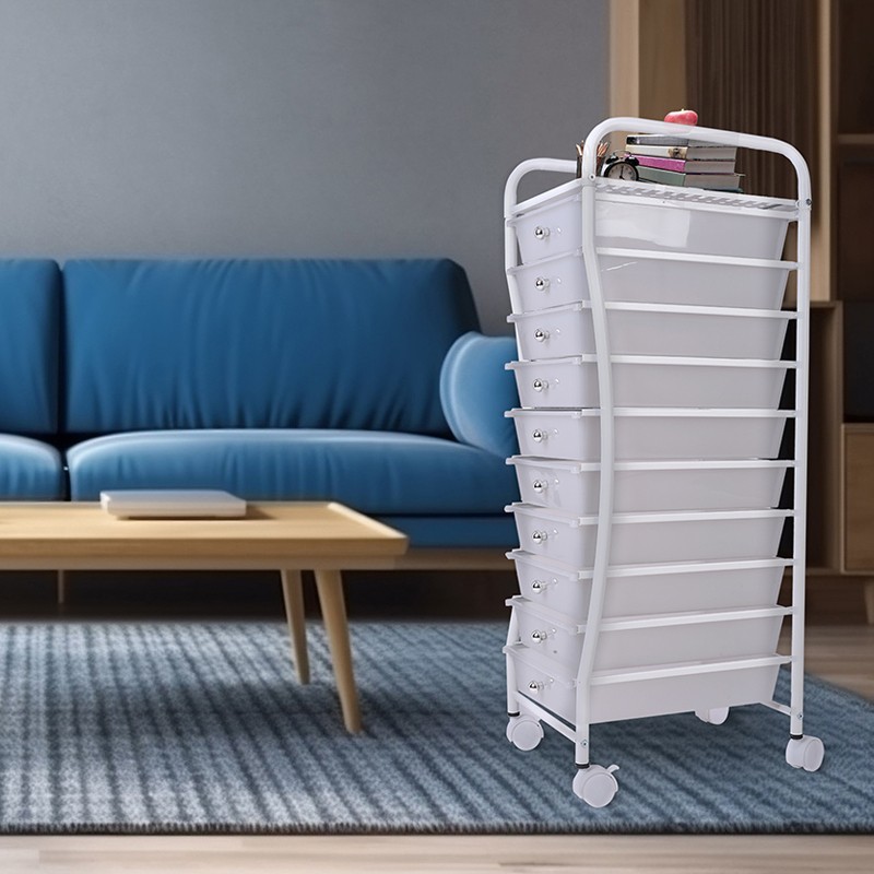 10 drawer organizer rolling cart