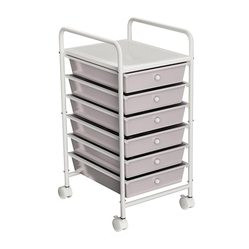 6 Drawer Rolling Storage Cart For Bedroom