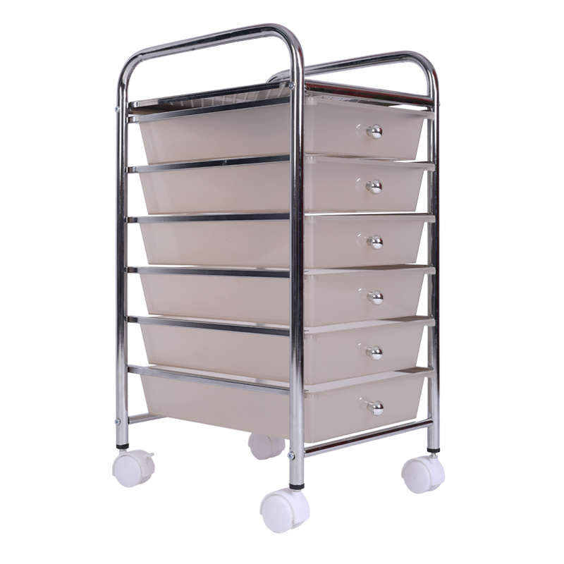 6 Drawer Rolling Storage Cart For Bedroom