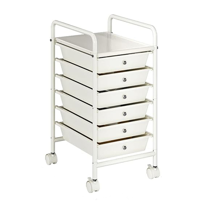 6 Drawer Rolling Storage Cart For Bedroom