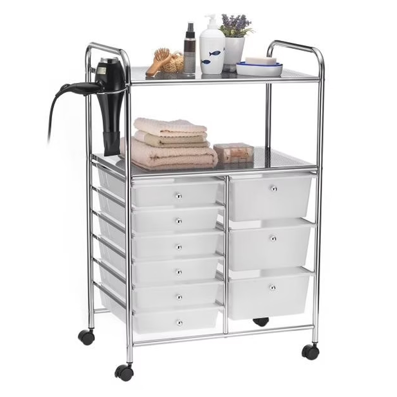 rolling storage cart with drawers
