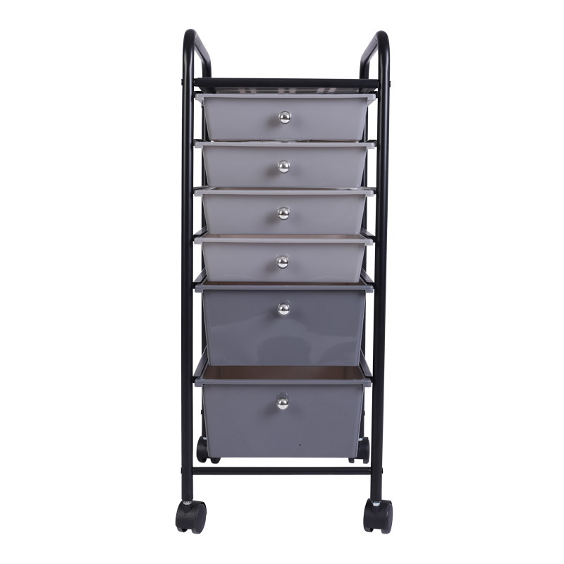 6 Drawer Gradient Gray Rolling Storage Cart