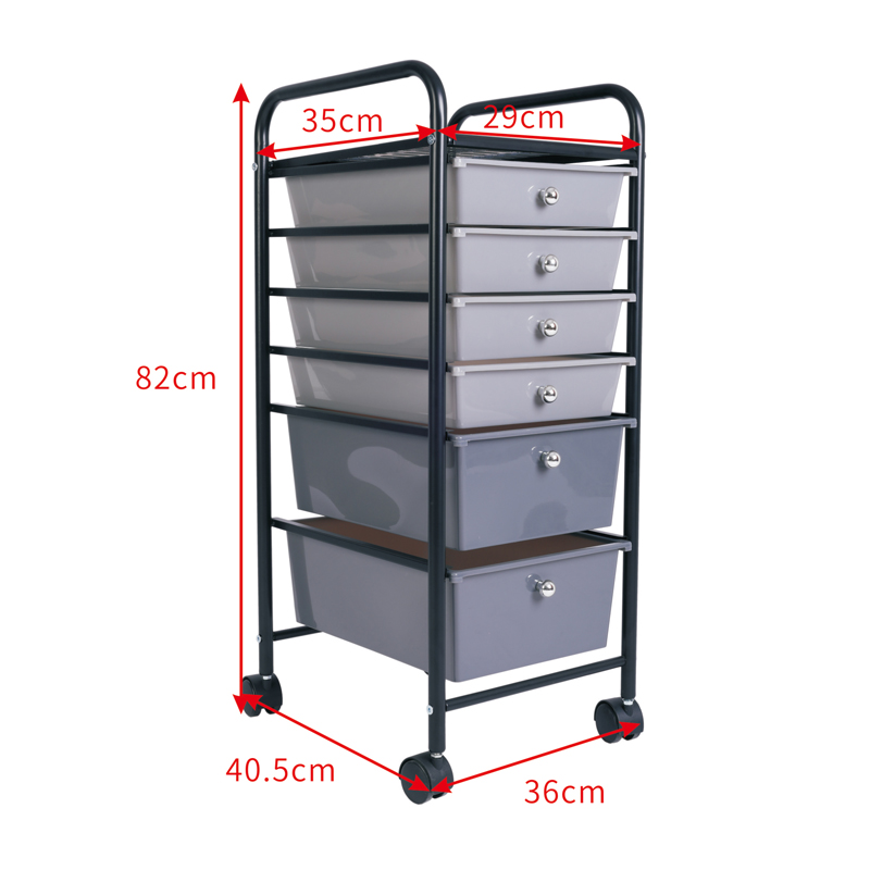 6 drawer rolling home storage cart
