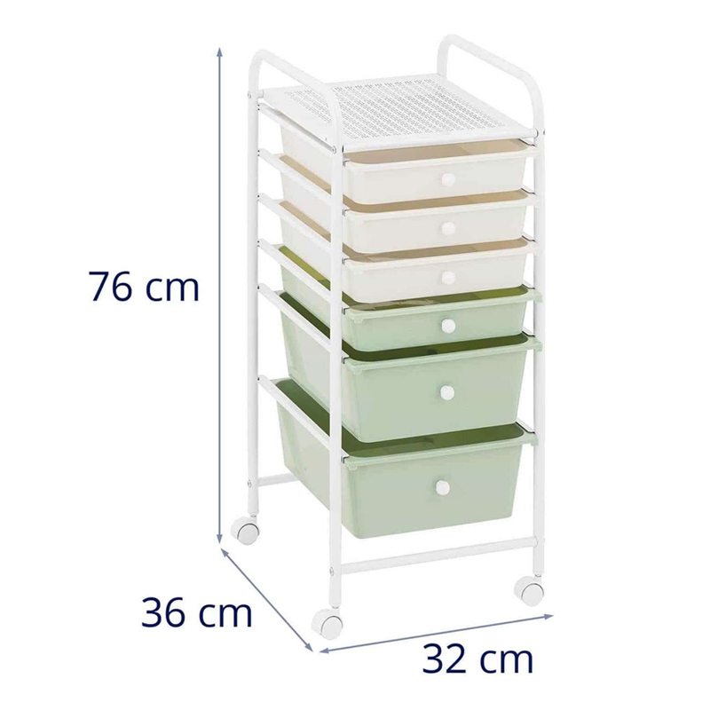 6 drawer cosmetic trolley