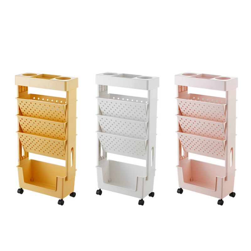 Multifunctional Movable Storage Book Shelves