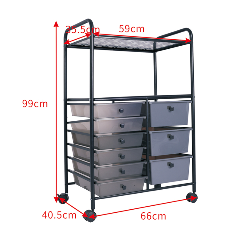 9 drawers plastic storage cart