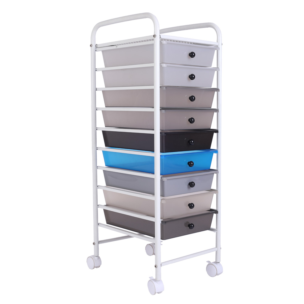 9 Drawer Modern Home Rolling Storage Cart