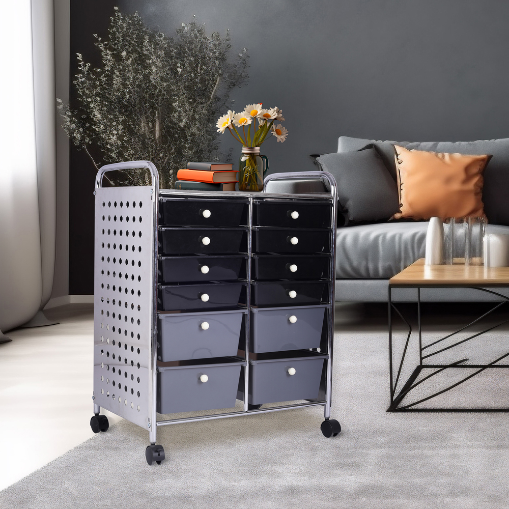 12 drawer storage cart