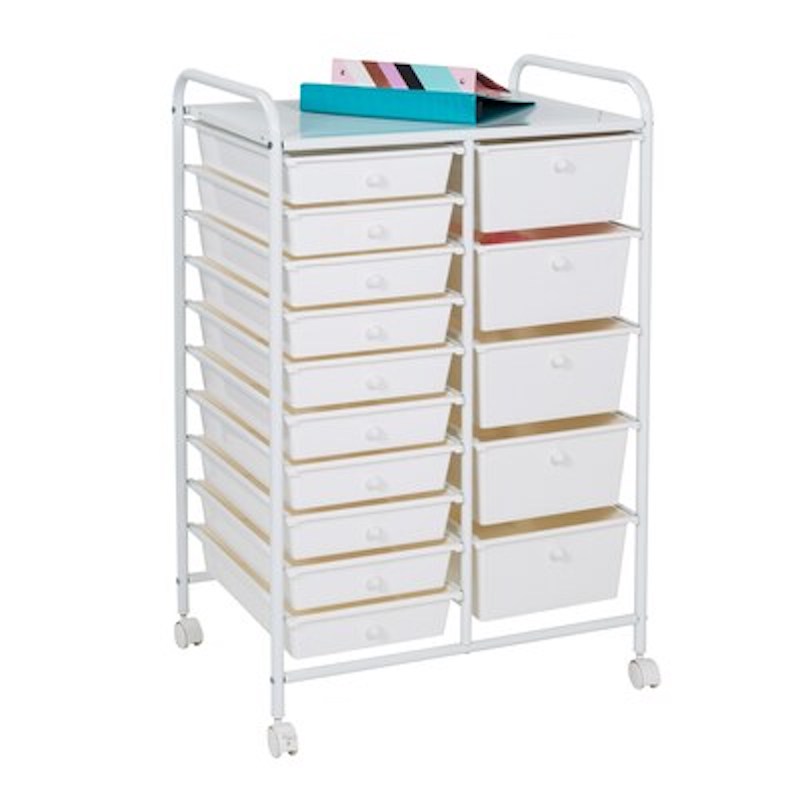 15 drawer organizer cart