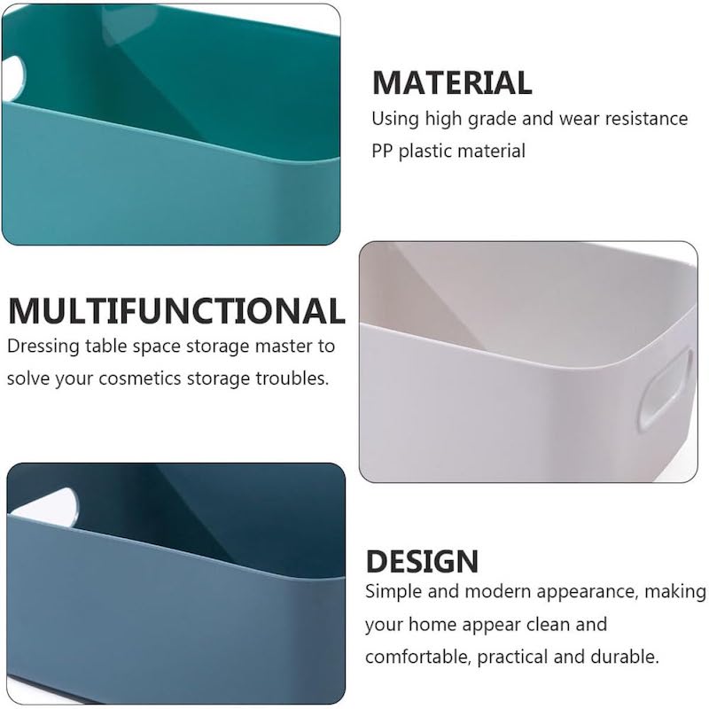 Home Tidy Open Storage Bins Vanity Organizer Box