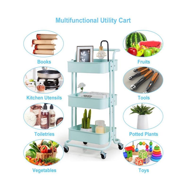 3 tier rolling cart