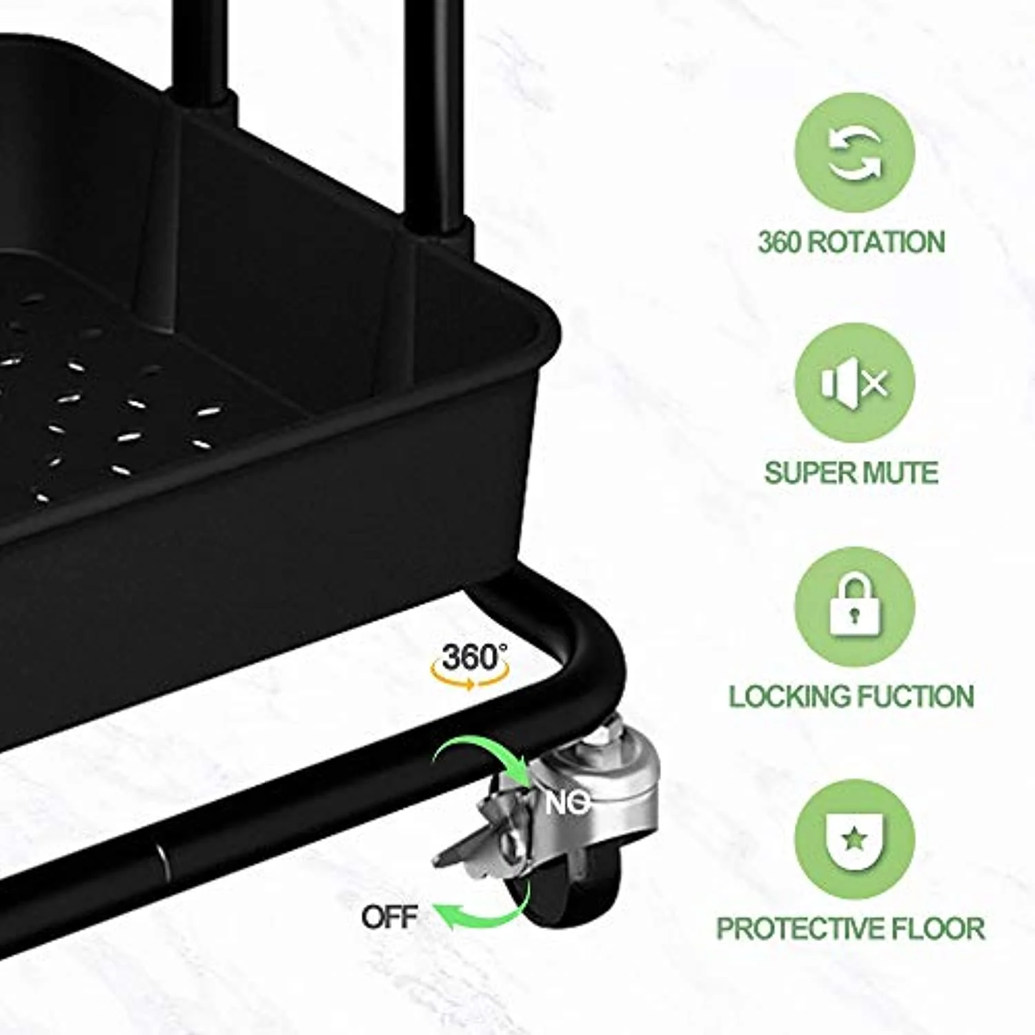 Organizer Serving Trolley With Lockable Wheels