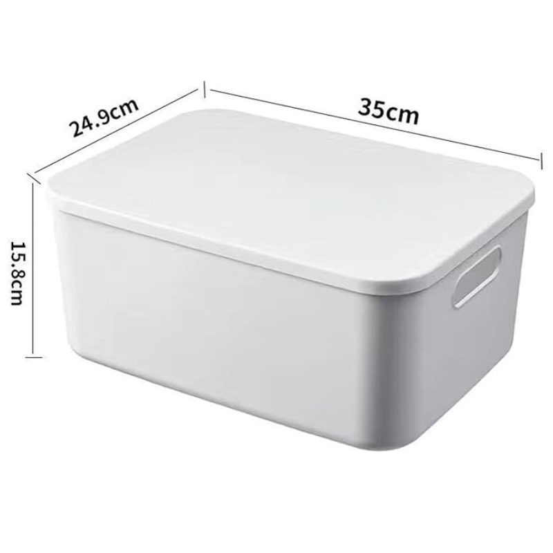 white plastic box with lid