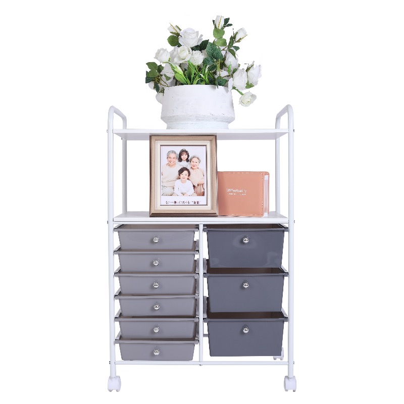 Multifunctional Rolling Storage Cart With 9 Drawers