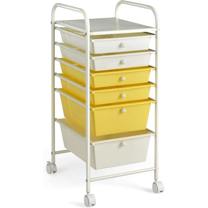 6 Drawer Rolling Home Office Storage Cart