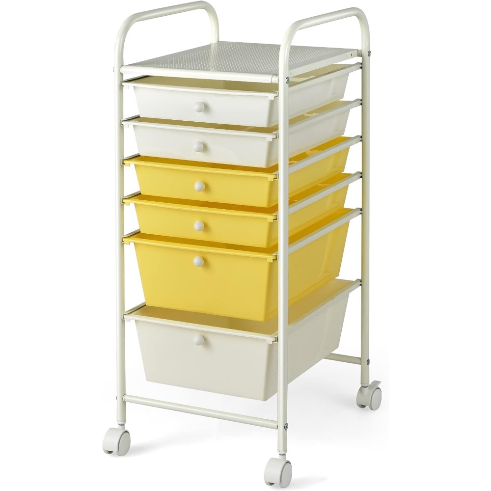 six drawer rolling cart