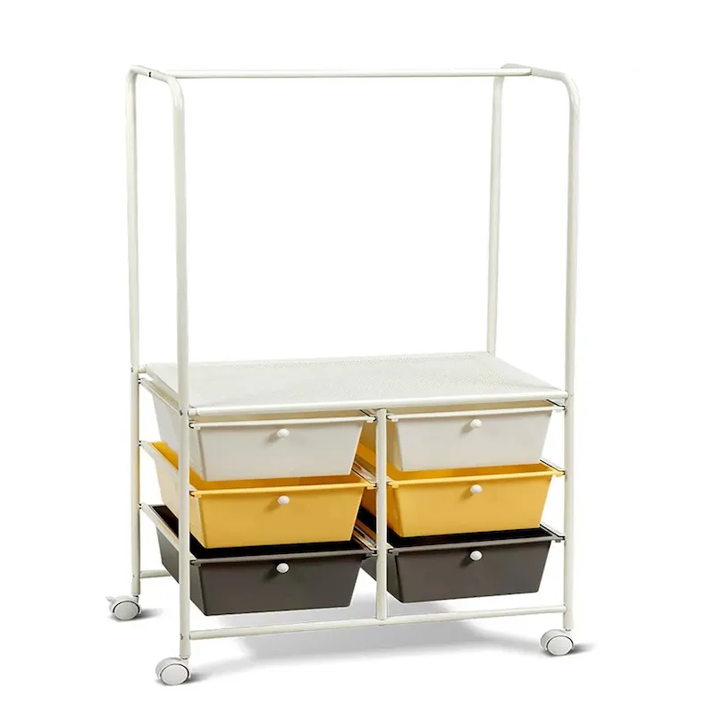 Maximize your space with a multipurpose organizer cart with coatrack