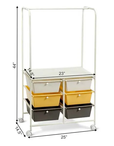 bin organizer rolling with coatrack