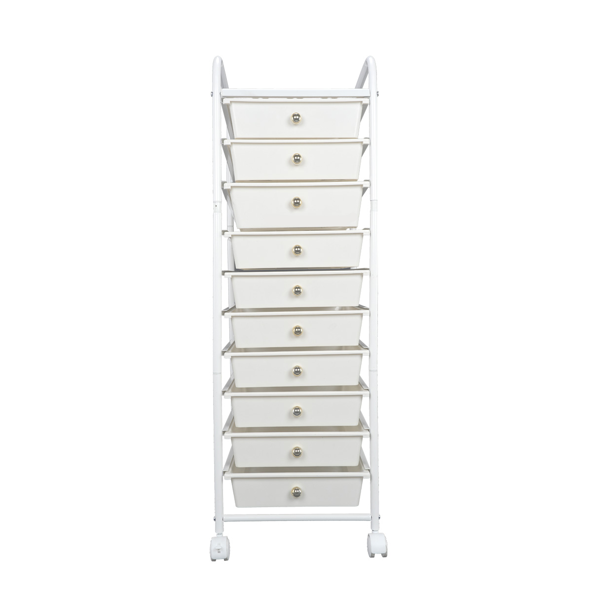 White Mobile Plastic Storage cart for Makeup & Salon
