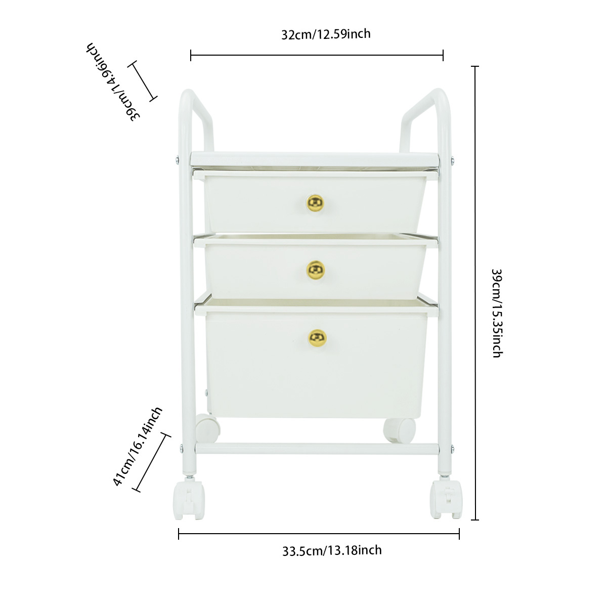 Utility Craft Cart with 3 drawers for Home Office