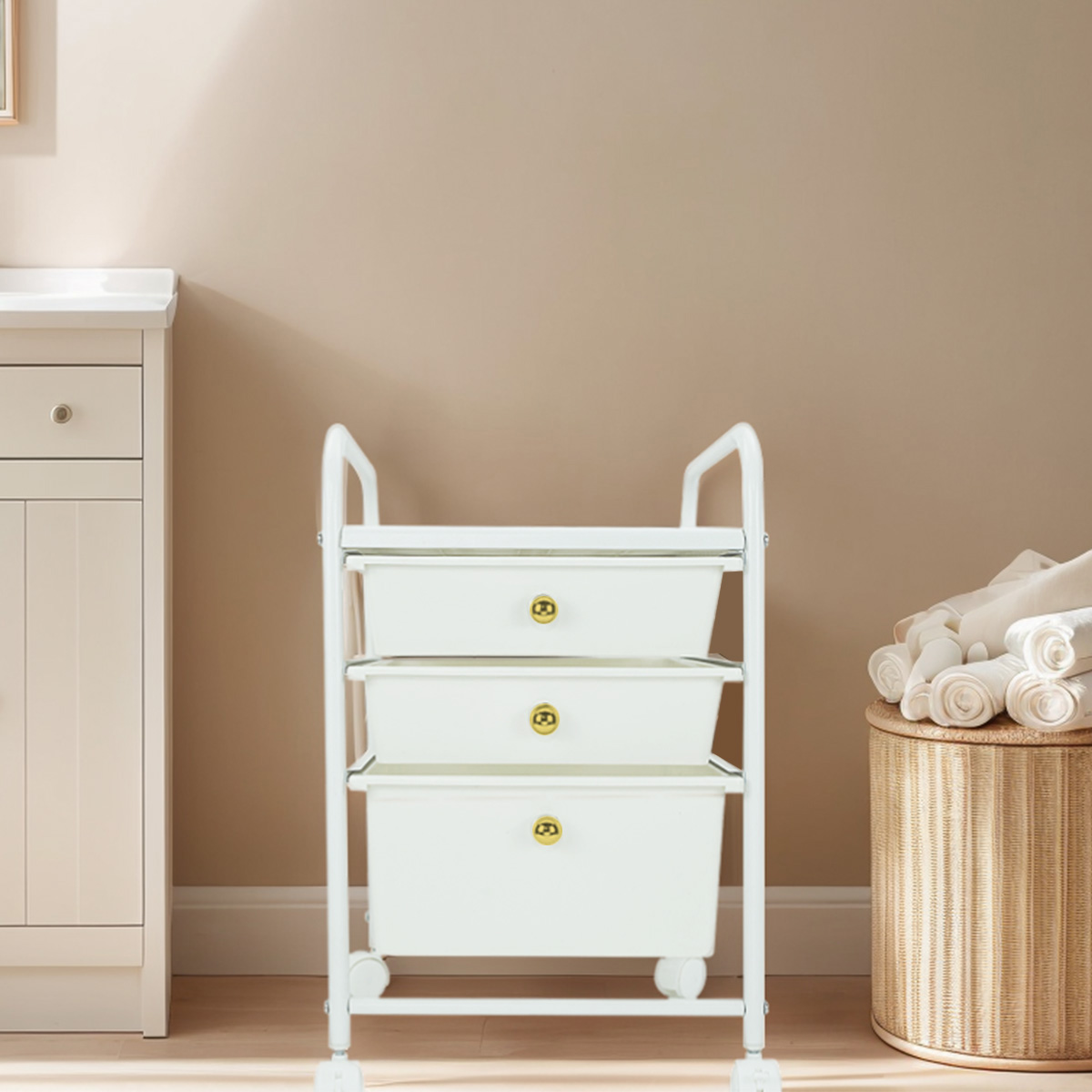 Utility Craft Cart with 3 drawers for Home Office