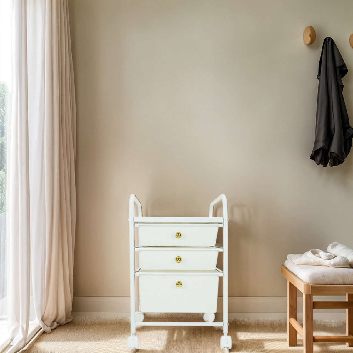 Utility Craft Cart with 3 drawers for Home Office